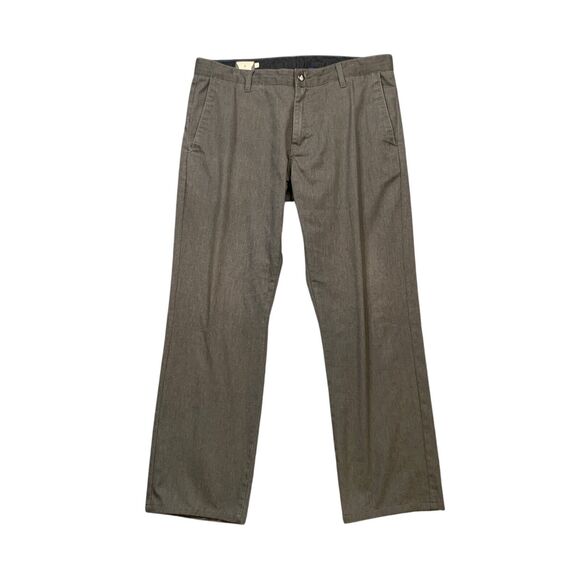 Volcom Pants Mens 36 Grey Straight Cotton Blend Skater Surfer Lifestyle Chino - Picture 1 of 10